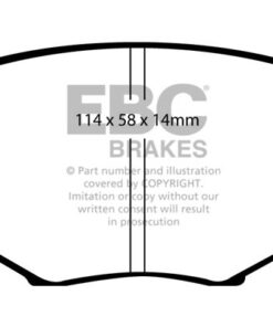 Alternative view of DP41002R EBC Yellowstuff Street and Track Brake Pad Set [Front]