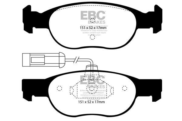EBC Greenstuff 2000 Brake Pad Set (FRONT) DP21059 - Image 2