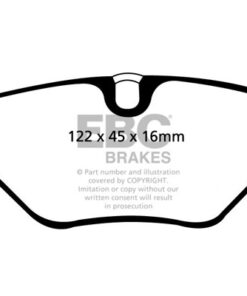 Alternative view of DP41091R EBC Yellowstuff Street and Track Brake Pad Set [Rear]