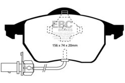Alternative view of DP41114R EBC Yellowstuff Street and Track Brake Pad Set [Front]