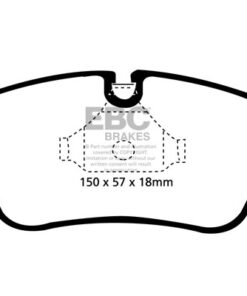 Alternative view of DP41211R EBC Yellowstuff Street and Track Brake Pad Set [Front]