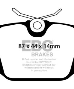 Alternative view of DP41214R EBC Yellowstuff Street and Track Brake Pad Set [Rear]