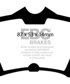 Alternative view of DP41216R EBC Yellowstuff Street and Track Brake Pad Set [Rear]