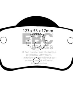 Alternative view of DP41231R EBC Yellowstuff Street and Track Brake Pad Set [Rear]