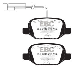 Alternative view of DP41338/2R EBC Yellowstuff Street and Track Brake Pad Set [Rear]