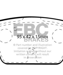 Alternative view of DP41381R EBC Yellowstuff Street and Track Brake Pad Set [Rear]