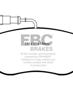 Alternative view of DP41382R EBC Yellowstuff Street and Track Brake Pad Set [Front]