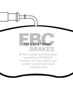 Alternative view of DP41383/2R EBC Yellowstuff Street and Track Brake Pad Set [Front]