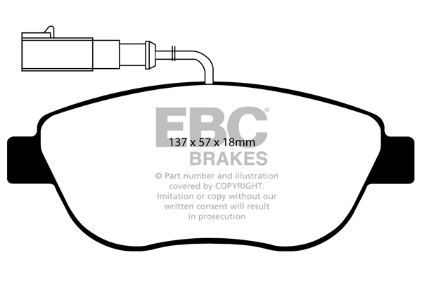 EBC Greenstuff 2000 Brake Pad Set (FRONT) DP21383/2 - Image 2