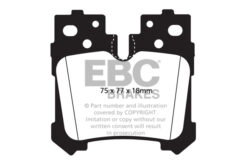 DP41812R EBC Yellowstuff Street and Track Brake Pad Set [Rear] - Image 2