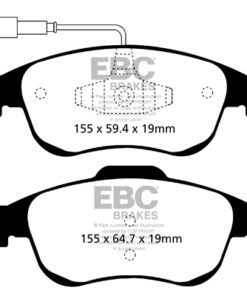 EBC Greenstuff 2000 Brake Pad Set (FRONT) DP22078 - Image 2