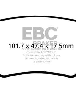 DP42101R EBC Yellowstuff Street and Track Brake Pad Set [Rear] - Image 2