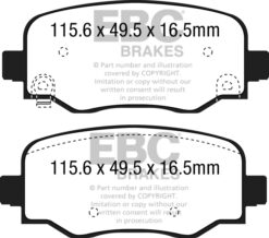 EBC Greenstuff 2000 Brake Pad Set (REAR) DP22237 - Image 2