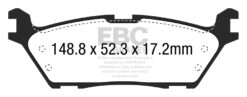 Alternative view of DP43037R EBC Yellowstuff Street and Track Brake Pad Set [Rear]