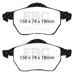 DP41439R EBC Yellowstuff Street and Track Brake Pad Set [Front] - Image 2
