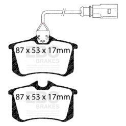 DP41522R EBC Yellowstuff Street and Track Brake Pad Set [Rear] - Image 2