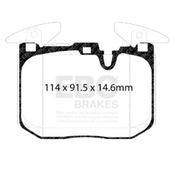 Alternative view of DP42303R EBC Yellowstuff Street and Track Brake Pad Set [Front]