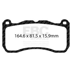 Alternative view of DP43013R EBC Yellowstuff Street and Track Brake Pad Set [Front]