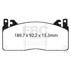 Alternative view of DP43055R EBC Yellowstuff Street and Track Brake Pad Set [Front]